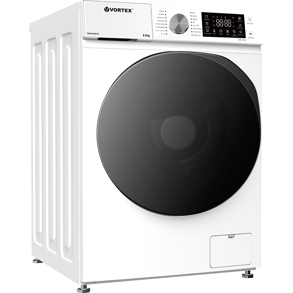 Masina de spalat rufe frontala slim VORTEX VMA812D01S, 8 kg, 1200rpm, Clasa A, alb