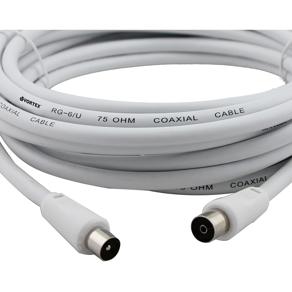 Cablu antena coaxial VORTEX VO2834, 10m, alb