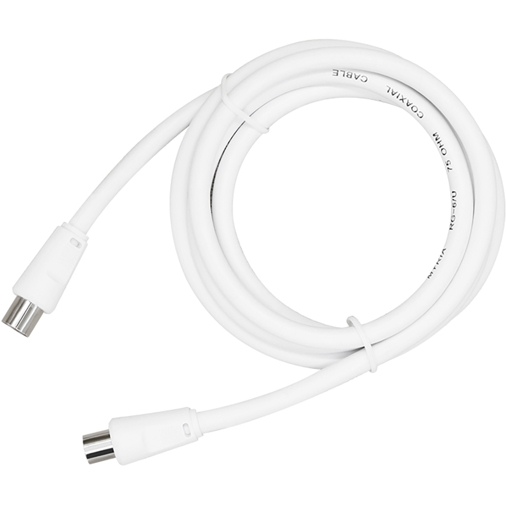 Cablu antena coaxial VORTEX VO2842, 1.5m, alb + Adaptor