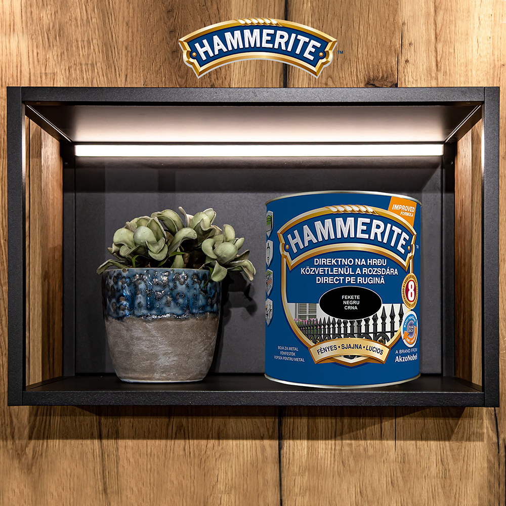 Email lucios Hammerite, negru, 0.75 l