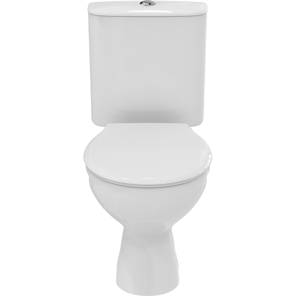 Set vas WC cu bideu IDEAL STANDARD Alpha W009601, ceramica, evacuare orizontala, rezervor 3/6l, capac, alb