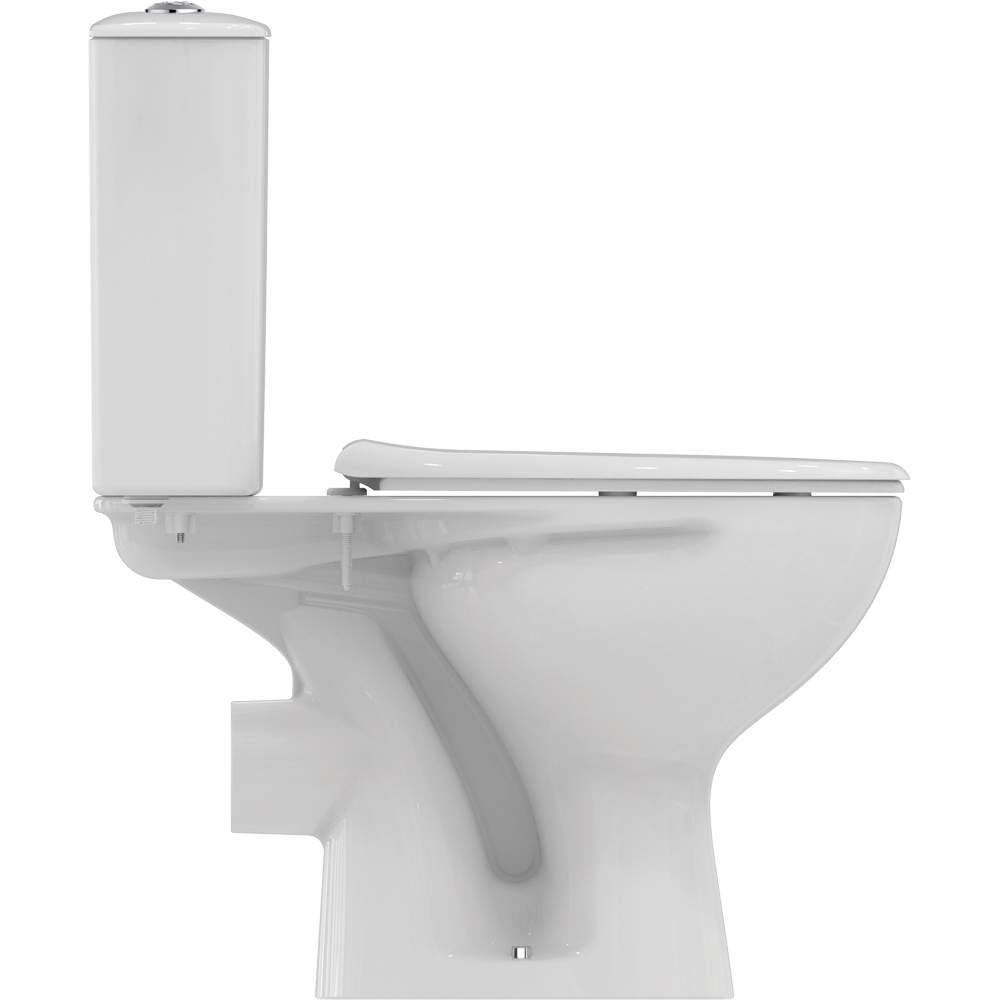 Set vas WC cu bideu IDEAL STANDARD Alpha W009601, ceramica, evacuare orizontala, rezervor 3/6l, capac, alb