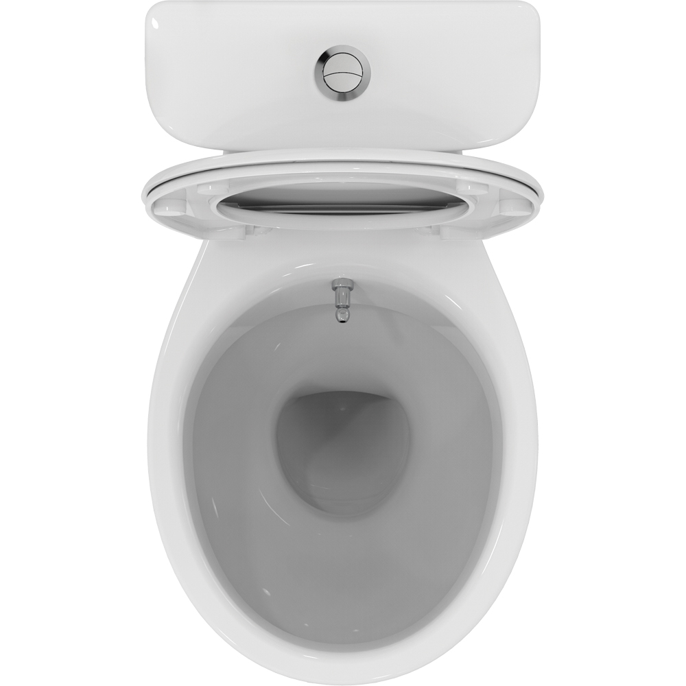 Set vas WC cu bideu IDEAL STANDARD Alpha W009601, ceramica, evacuare orizontala, rezervor 3/6l, capac, alb