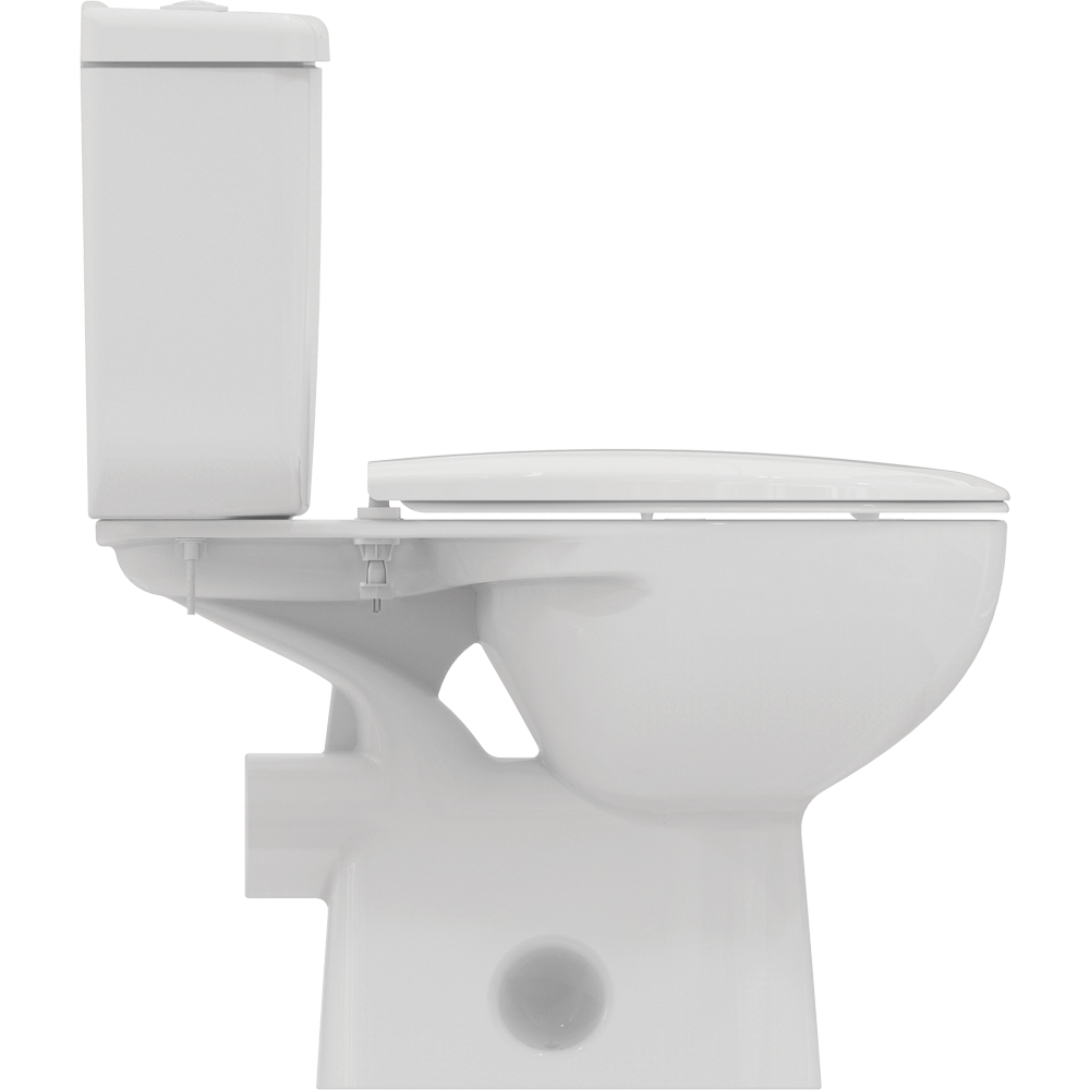 Set vas WC IDEAL STANDARD Alpha W010701, ceramica, evacuare orizontala, rezervor 3/6l, capac SoftClose, alb