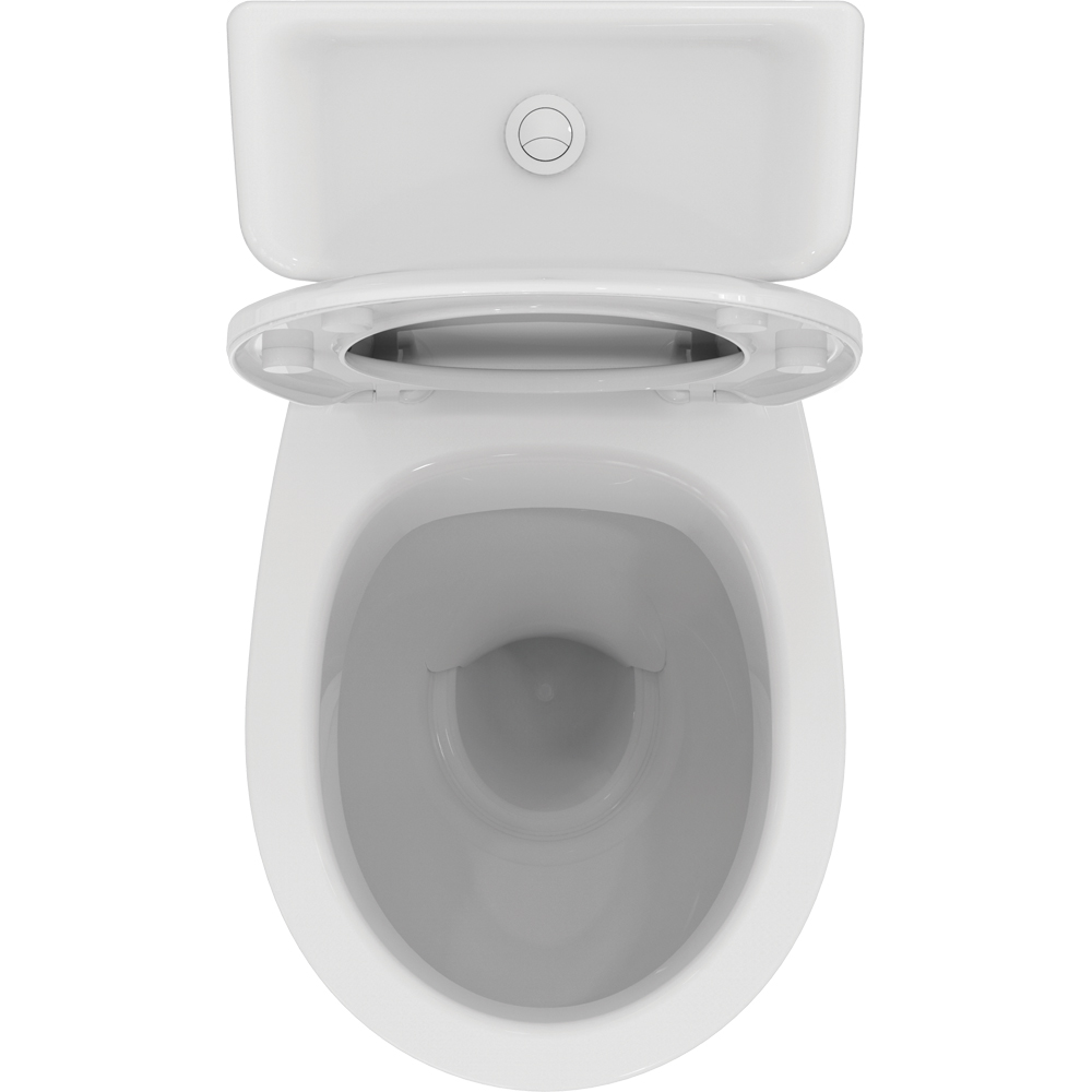 Set vas WC IDEAL STANDARD Alpha W010701, ceramica, evacuare orizontala, rezervor 3/6l, capac SoftClose, alb