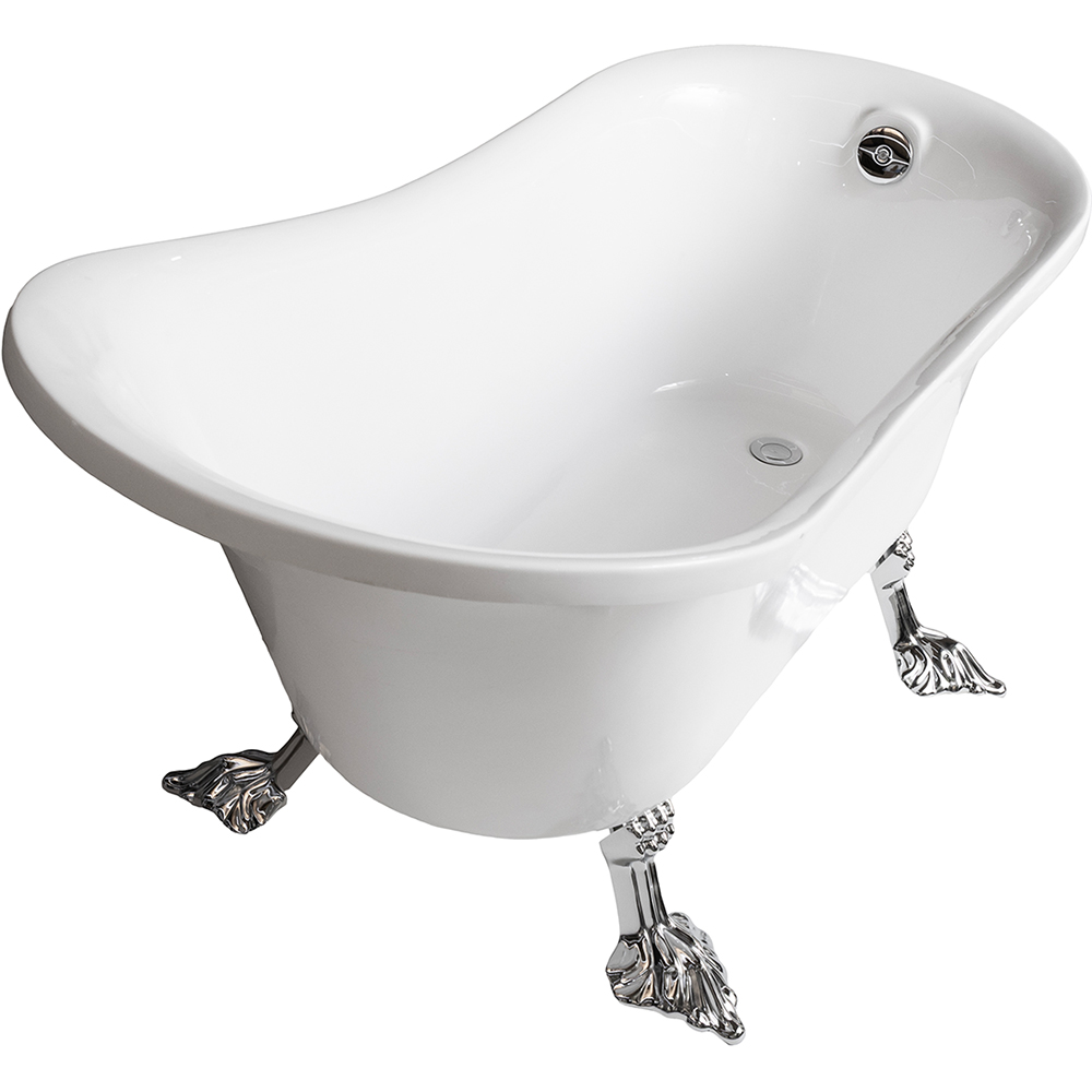 Cada baie freestanding BRESI Elegance WA911, acril, 170 x 78 x 78 cm, alb