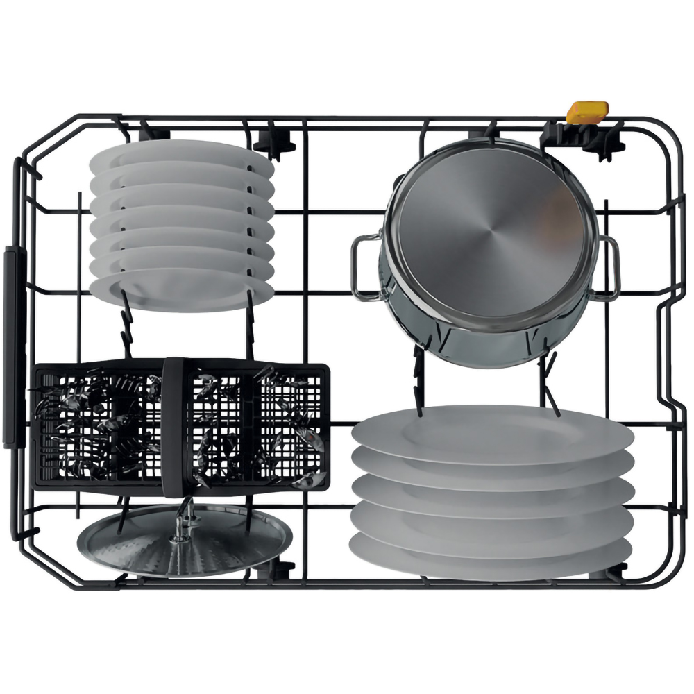 Masina de spalat vase incorporabila WHIRLPOOL WH3ID10BS7SA0, 6th Sense, 10 seturi, 9 programe, 45 cm, Clasa D, panou comanda negru