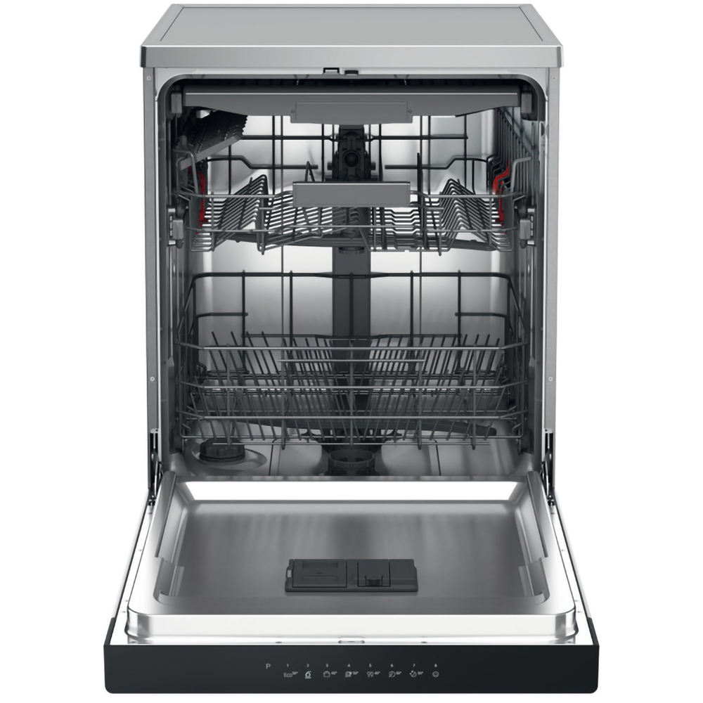 Masina de spalat vase independenta WHIRLPOOL WH4FFA14BN6X, 6th Sense, 14 seturi, 8 programe, 60 cm, Clasa A, inox