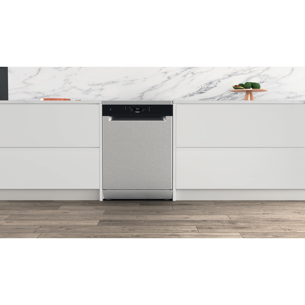 Masina de spalat vase independenta WHIRLPOOL WH4FFA14BN6X, 6th Sense, 14 seturi, 8 programe, 60 cm, Clasa A, inox