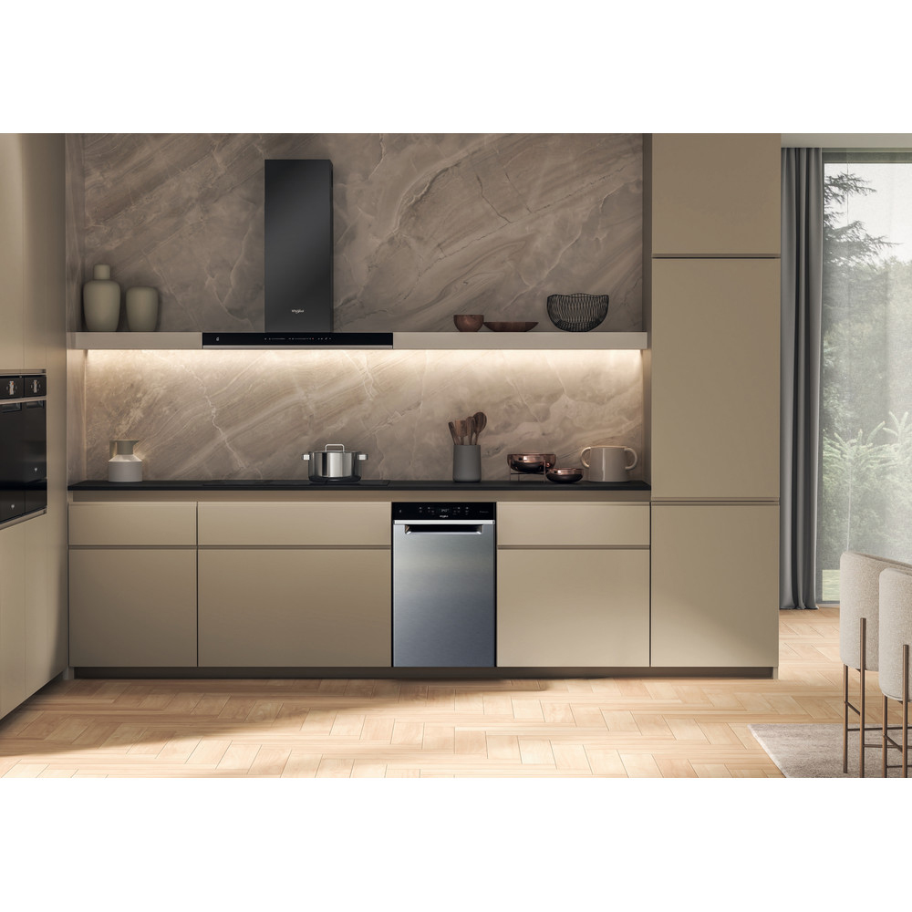 Masina de spalat vase incorporabila WHIRLPOOL WH6UC11BS7A0X, 6th Sense, 11 seturi, 9 programe, 45 cm, Clasa C, inox