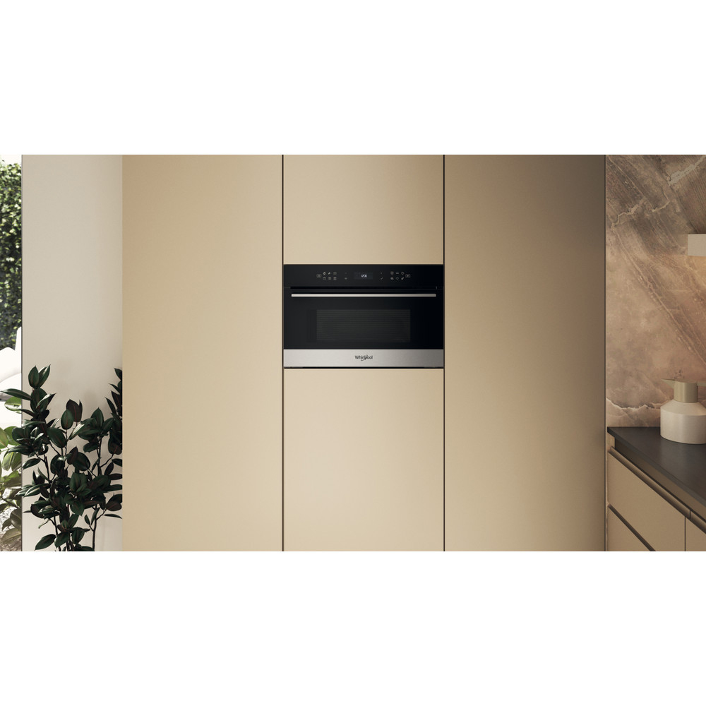 Cuptor cu microunde incorporabil WHIRLPOOL WMD7O4TX, 6th Sense, 31l, 1000W, Grill, inox