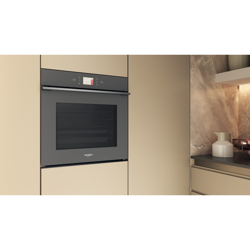 Cuptor incorporabil WHIRLPOOL WOI118PT2SSMA, Electric, Autocuratare pirolitica + hidrolitica, 73 l, Clasa A+, 6th Sense, gri mat