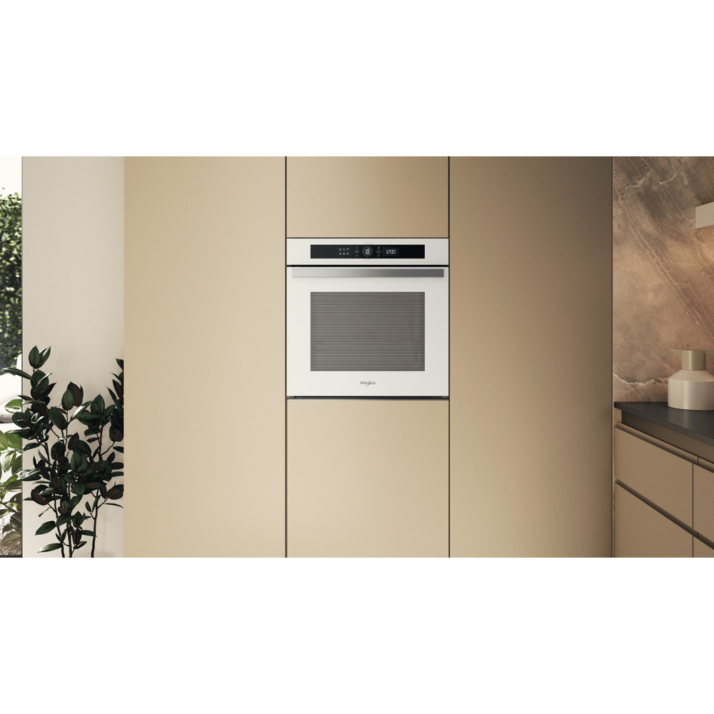 Cuptor incorporabil WHIRLPOOL WOI4S8CM1SWA, Electric, Autocuratare catalitica, 73 l, Clasa A+, 6th Sense, alb