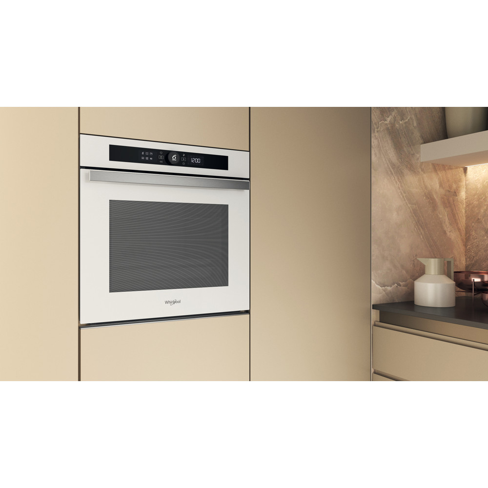 Cuptor incorporabil WHIRLPOOL WOI4S8CM1SWA, Electric, Autocuratare catalitica, 73 l, Clasa A+, 6th Sense, alb