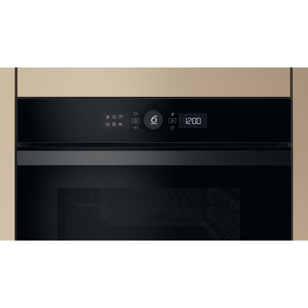 Cuptor incorporabil WHIRLPOOL WOI4S8PM2SBA, Electric, Autocuratare pirolitica + hidrolitica, 73 l, Clasa A+, 6th Sense, negru