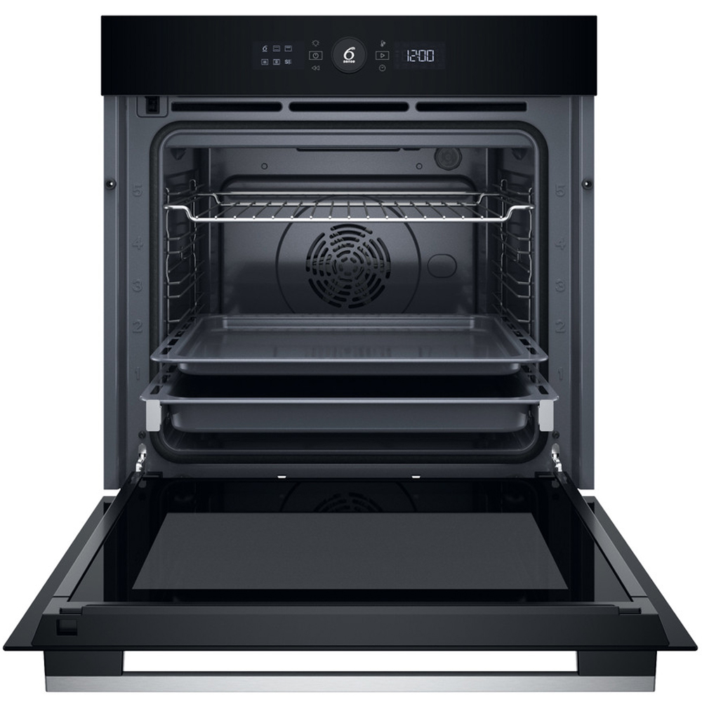Cuptor incorporabil WHIRLPOOL WOI5S8PM1SXA, Electric, Autocuratare pirolitica + hidrolitica, 73 l, Clasa A+, 6th Sense, inox