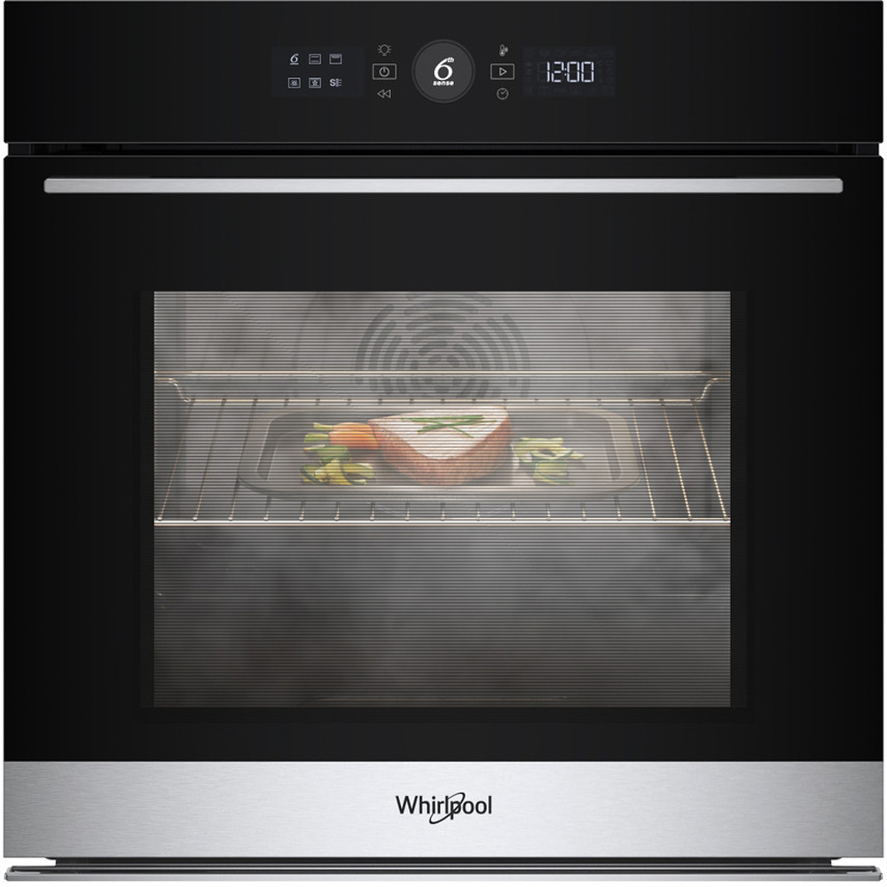 Cuptor incorporabil WHIRLPOOL WOI5S8PM1SXA, Electric, Autocuratare pirolitica + hidrolitica, 73 l, Clasa A+, 6th Sense, inox