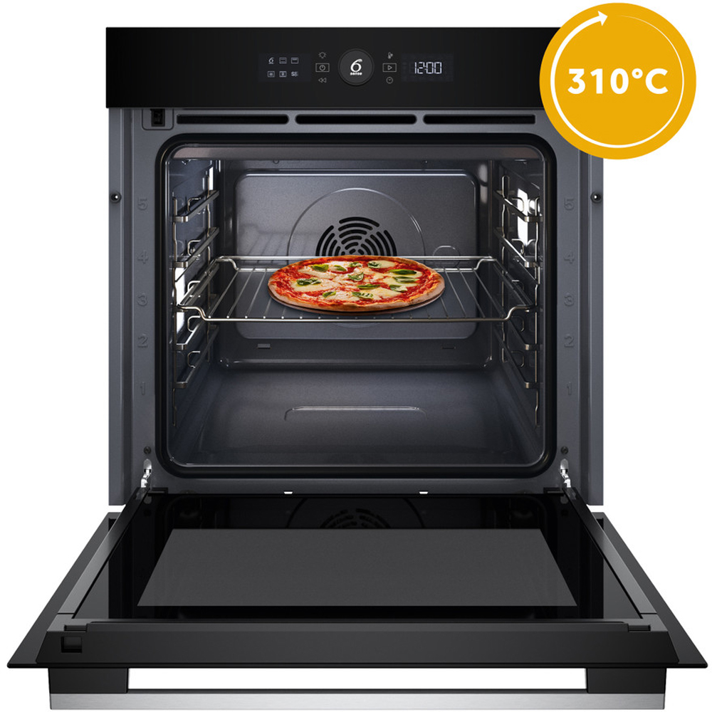 Cuptor incorporabil WHIRLPOOL WOI5S8PM1SXA, Electric, Autocuratare pirolitica + hidrolitica, 73 l, Clasa A+, 6th Sense, inox