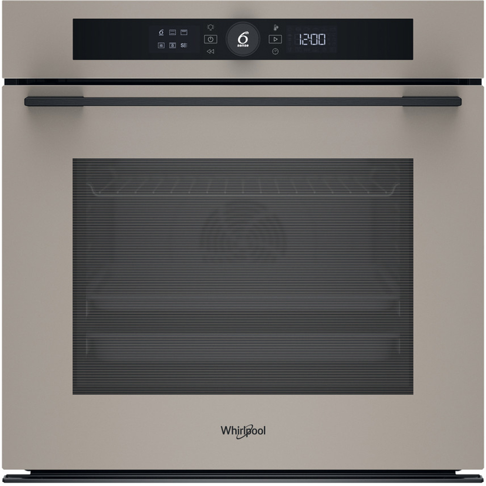 Cuptor incorporabil WHIRLPOOL WOI5S8PM2SEA, Electric, Autocuratare pirolitica + hidrolitica, 73 l, Clasa A+, 6th Sense, bej