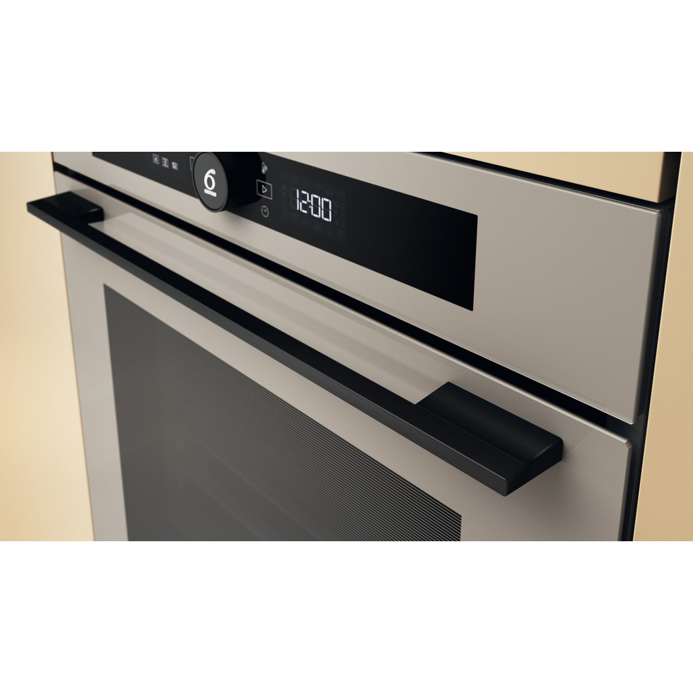 Cuptor incorporabil WHIRLPOOL WOI5S8PM2SEA, Electric, Autocuratare pirolitica + hidrolitica, 73 l, Clasa A+, 6th Sense, bej