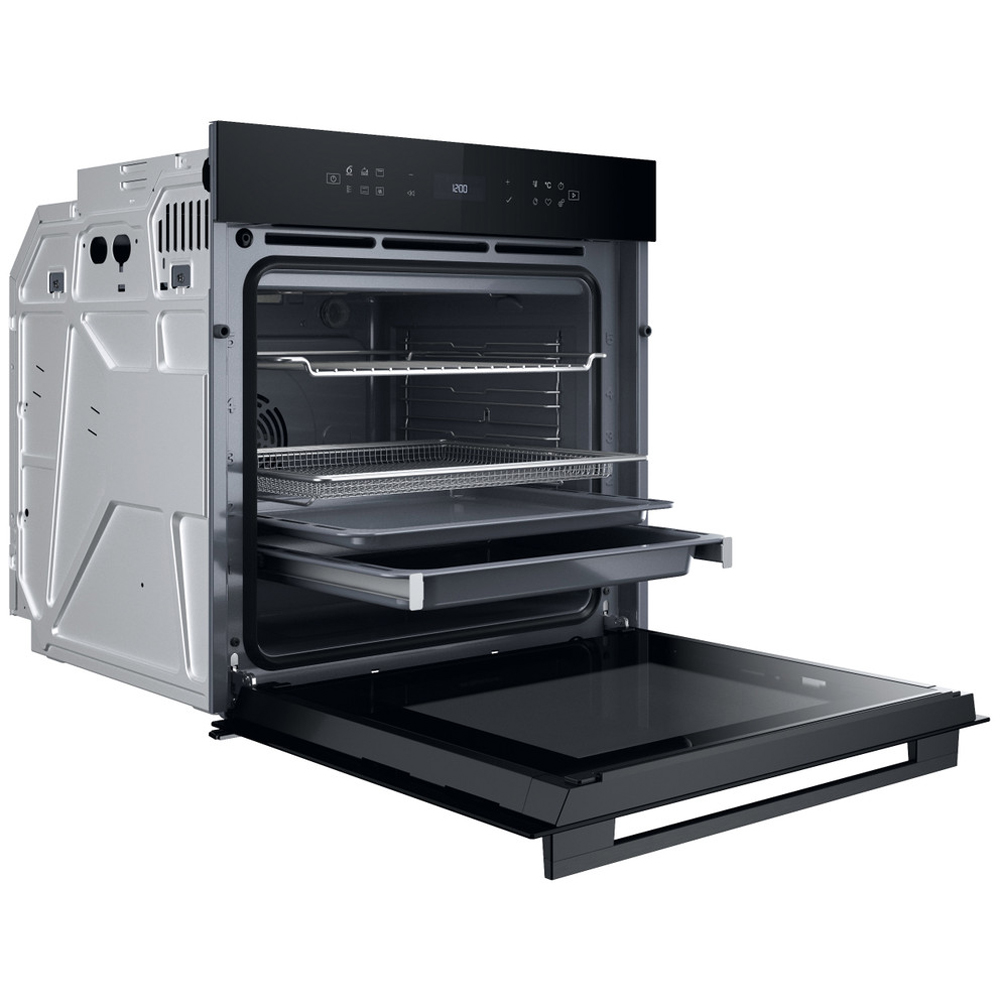 Cuptor incorporabil WHIRLPOOL WOI78HT1SBA, Electric, Autocuratare hidrolitica, 73 l, Clasa A+, 6th Sense, negru
