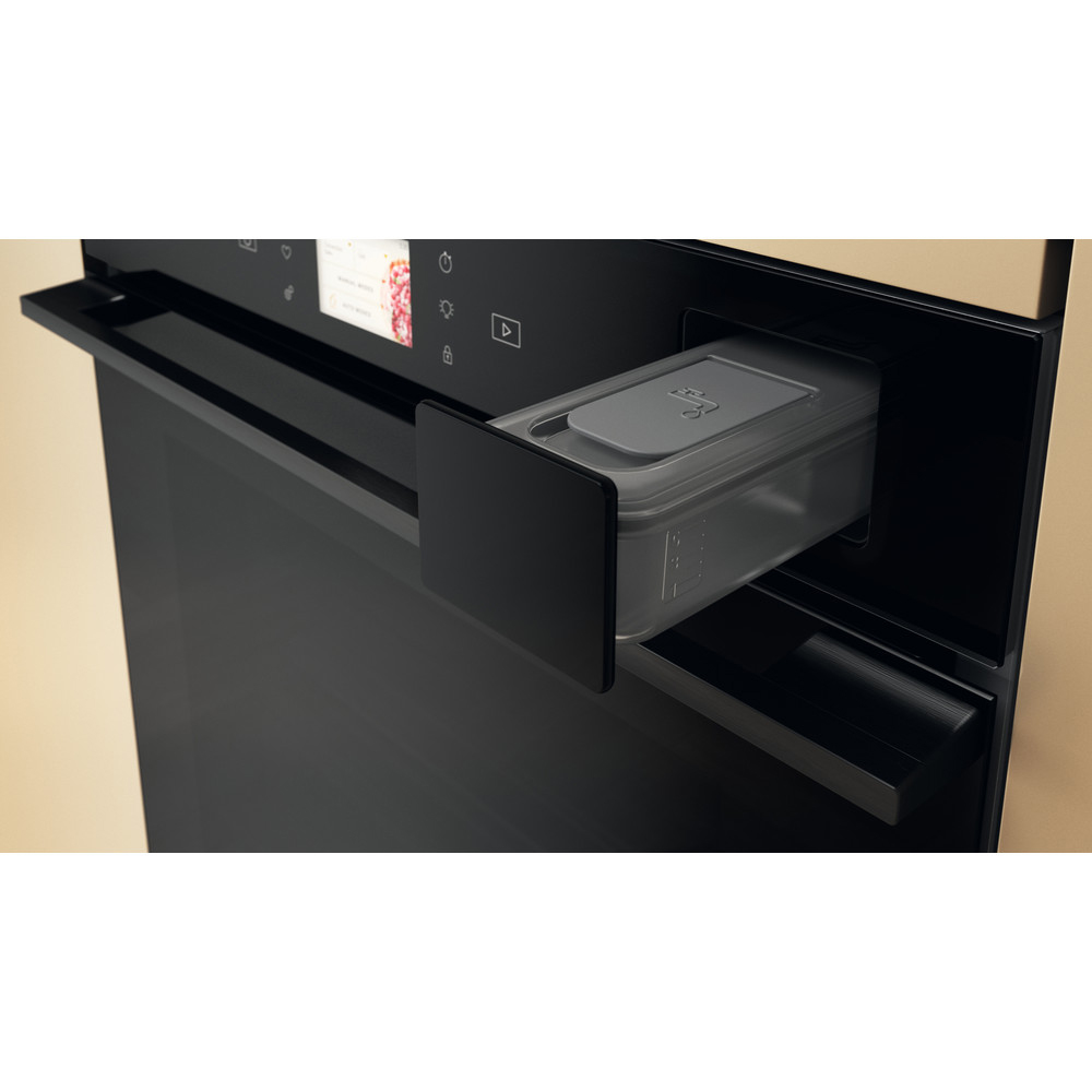 Cuptor incorporabil WHIRLPOOL WOI9A8PT2SBA, Electric, Gatire cu abur, Autocuratare pirolitica + hidrolitica, 73 l, Clasa A+, 6th Sense, negru