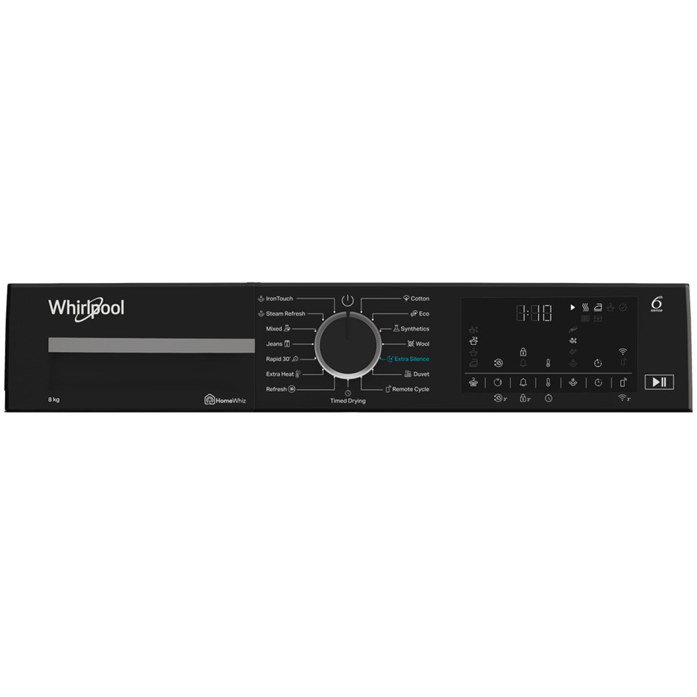 Uscator de rufe WHIRLPOOL WP C8 WBS EE, 6th Sense, Pompa de caldura, 8 kg, 15 programe, Clasa C, alb