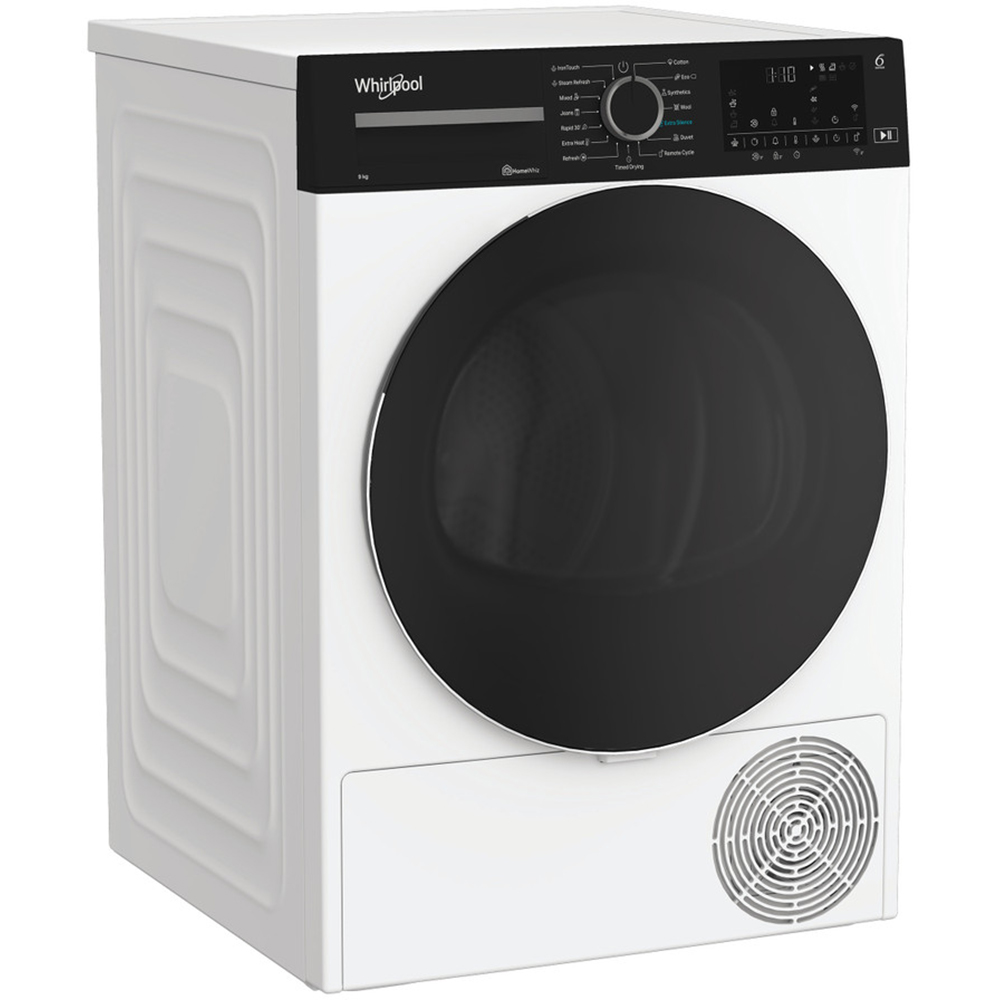 Uscator de rufe WHIRLPOOL WP C9 WBS EE, 6th Sense, Pompa de caldura, 9 kg, 15 programe, Clasa C, alb