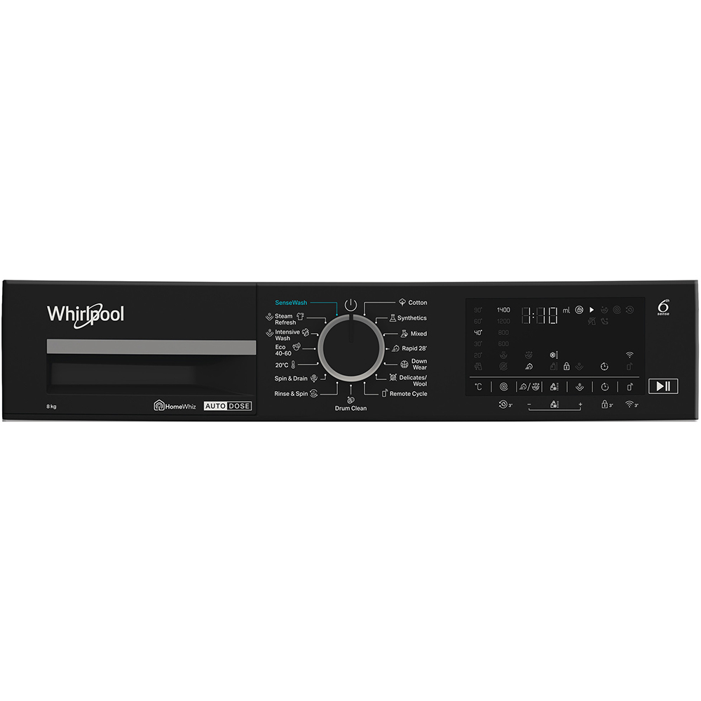 Masina de spalat rufe frontala WHIRLPOOL WPM 87W ADS EE, 6th Sense, Steam, 8 kg, 1400rpm, Clasa A, alb