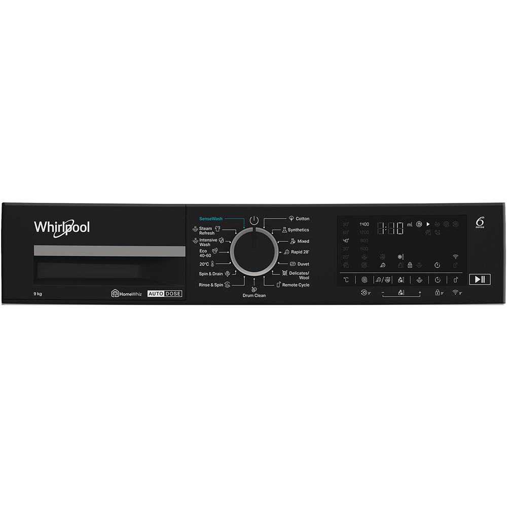 Masina de spalat rufe frontala WHIRLPOOL WPM 97W ADS EE, 6th Sense, Steam, 9 kg, 1400rpm, Clasa A, alb