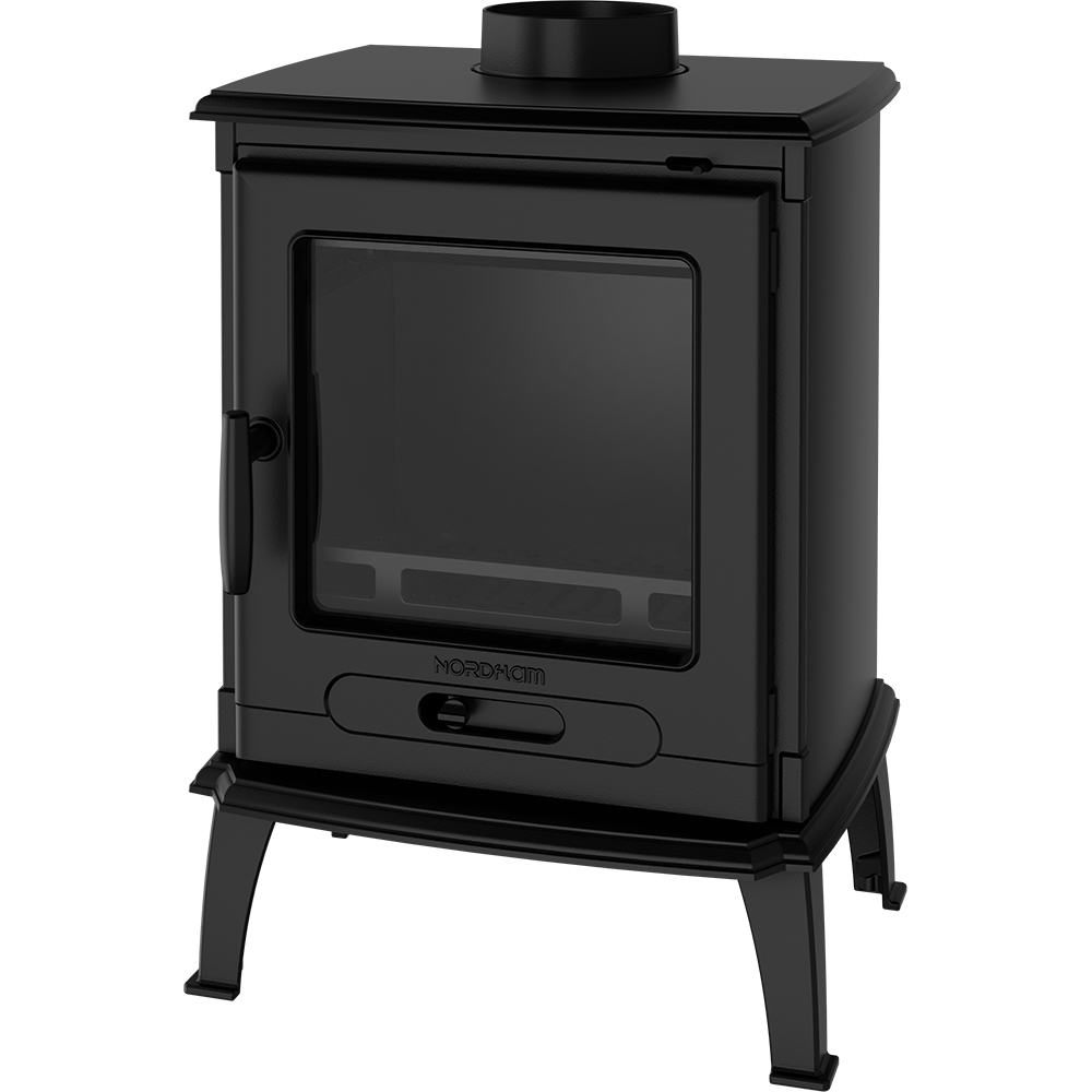 Semineu pe lemne NORDFLAM Harstad, fonta, 6kW, 46.5 x 39.5 x 69.5, negru
