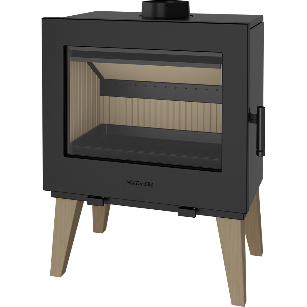 Semineu pe lemne NORDFLAM Skane, fonta, 9kW, 60 x 40 x 80.5 cm, negru