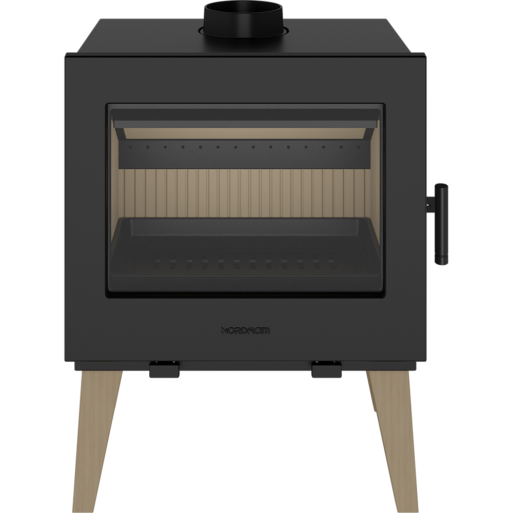 Semineu pe lemne NORDFLAM Skane, fonta, 9kW, 60 x 40 x 80.5 cm, negru