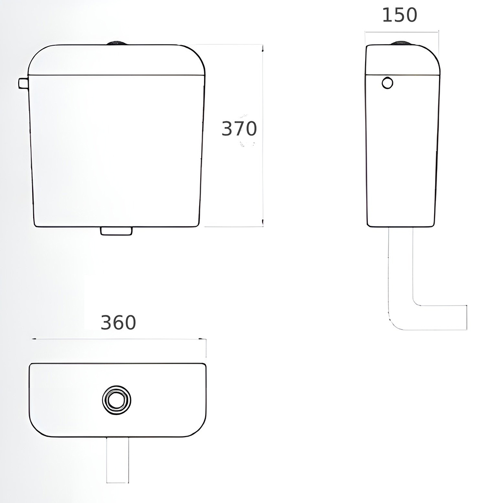 Rezervor WC suspendat FAYANS WQ8E27020000803, plastic, 36 x 15 x 37 cm, 3-6 l, alb
