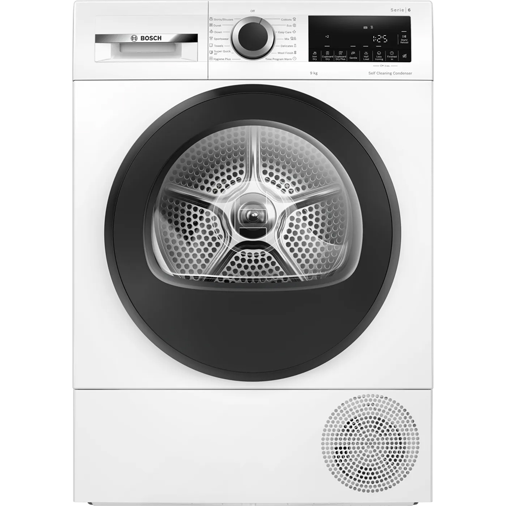 Uscator de rufe BOSCH WQG14501BY, Condensare si pompa de caldura, 9 kg, 14 programe, Clasa D, alb