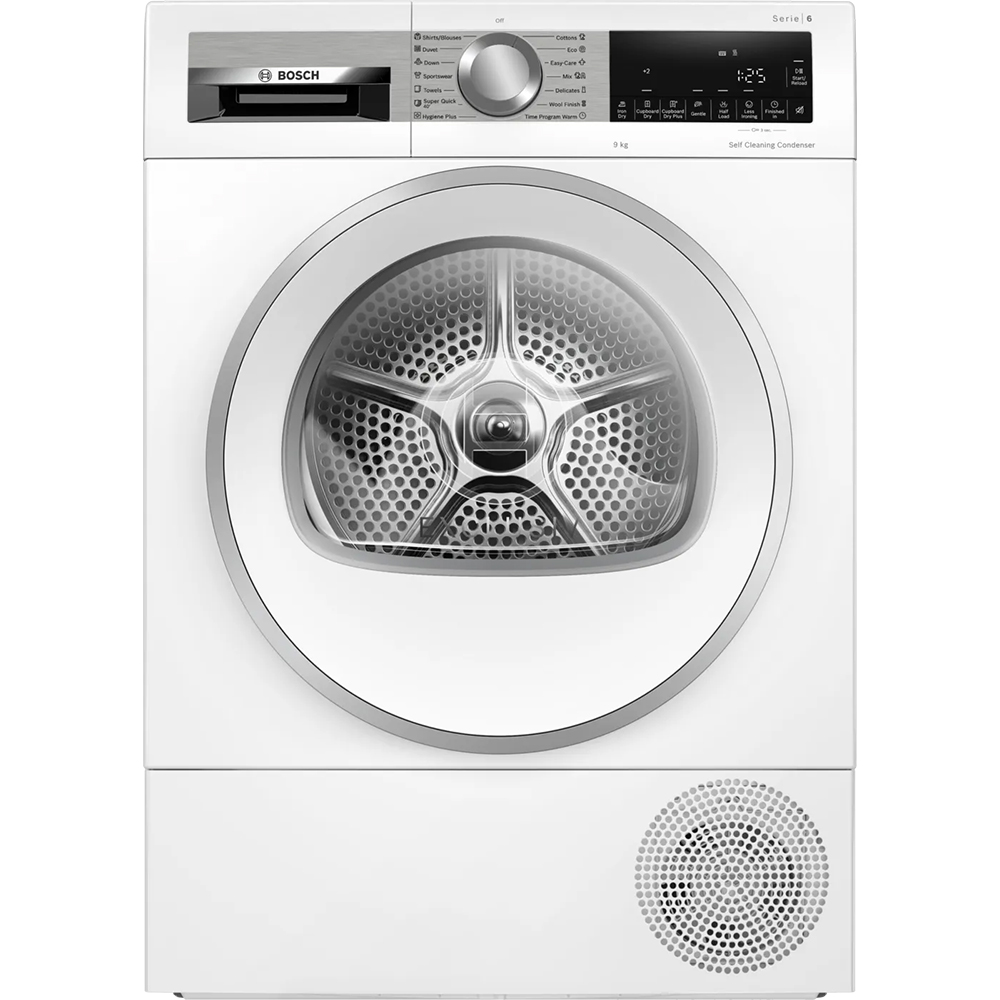 Uscator de rufe BOSCH WQG24591BY, Condensare si pompa de caldura, 9 kg, 14 programe, Clasa D, alb