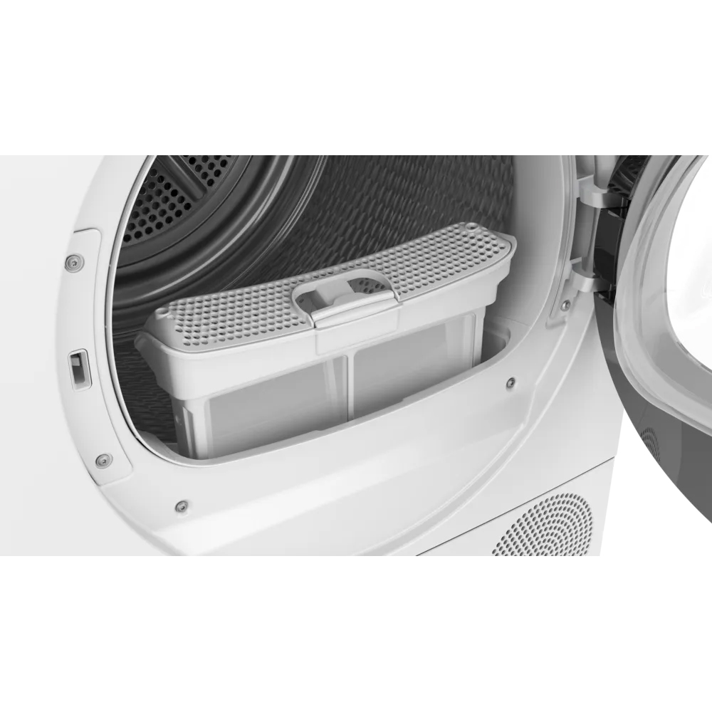 Uscator de rufe BOSCH WQG24591BY, Condensare si pompa de caldura, 9 kg, 14 programe, Clasa D, alb