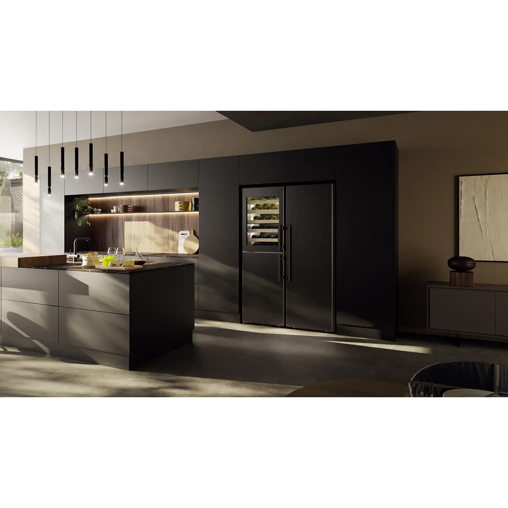 Side by Side LIEBHERR XRCbs 5295 Peak, Duo Cooling, 691 l, H 185.5 cm, Clasa C/D, compartiment de temperare a vinului, dark inox