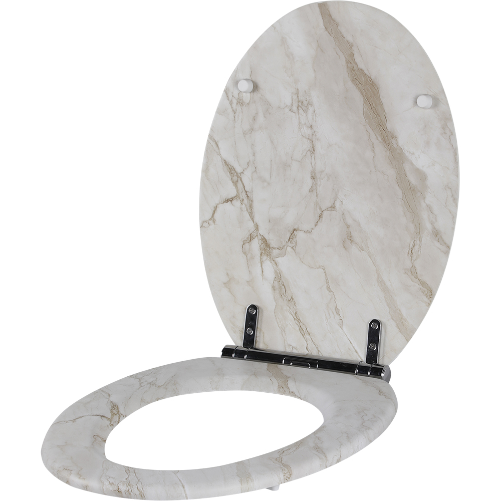Capac WC GOODHOME Pilica YMD328UK13, inchidere lenta, duroplast, bej marmorat