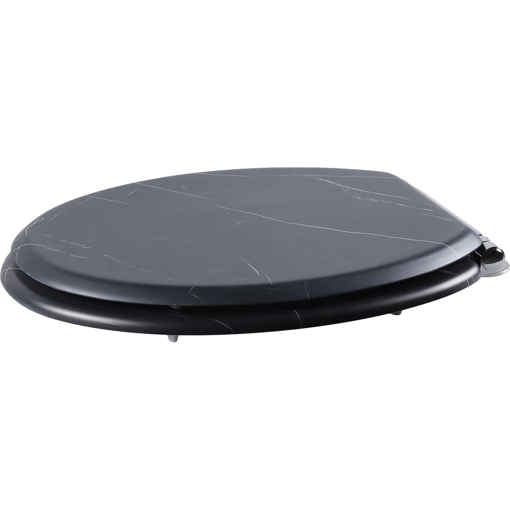 Capac WC GOODHOME Pilica YMD328UK14, inchidere lenta, duroplast, negru marmorat