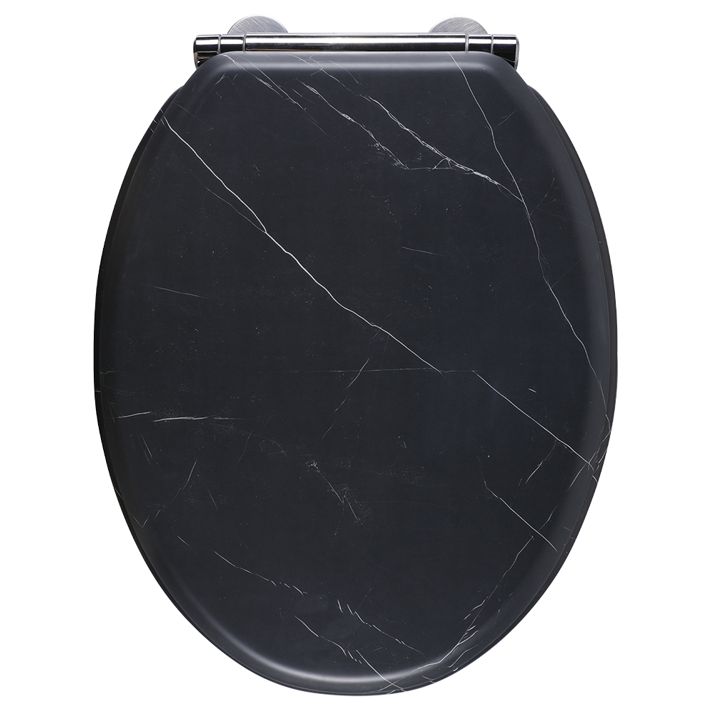 Capac WC GOODHOME Pilica YMD328UK14, inchidere lenta, duroplast, negru marmorat