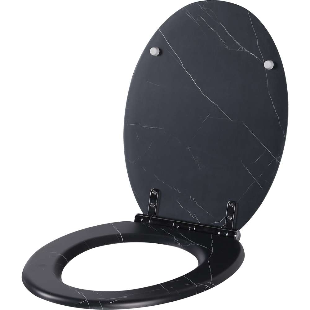 Capac WC GOODHOME Pilica YMD328UK14, inchidere lenta, duroplast, negru marmorat