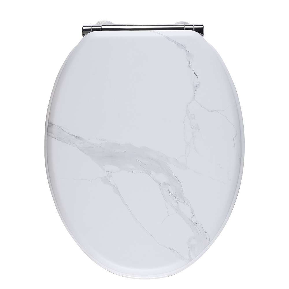 Capac WC GOODHOME Pilica YMD328UK15, inchidere lenta, duroplast, alb marmorat