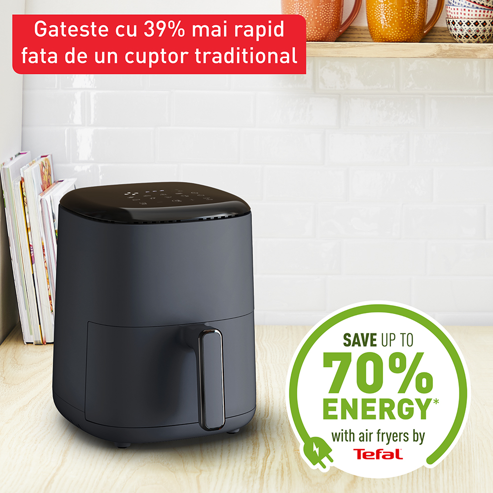 Friteuza cu aer cald TEFAL Easy Fry EY145B10, 1kg, 3l, 1300W, bleumarin-negru