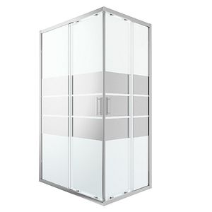 Cabina dus standard GOODHOME Beloya, dreptunghiulara, profil metalic, sticla securizata, 120 x 80 x 195 cm, alb