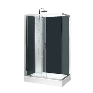 Cabina dus cu hidromasaj GoodHome Onega, dreptunghiulara, 80 x 120 x 225 cm, sticla securizata, profll argintiu