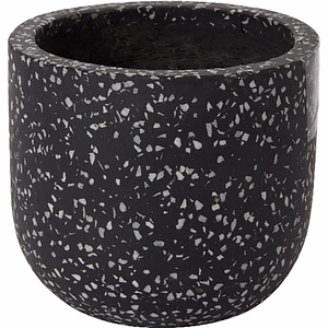 Ghiveci rotund GOODHOME, terazzo, 16.2 cm, gri inchis-alb