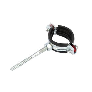 Colier metalic cu garnitura, surub si diblu, 20mm, argintiu, 1buc