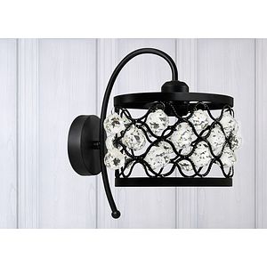 Aplica de perete POLUX Vejle, bec incandescent, E27, 20W, negru
