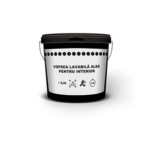 Vopsea lavabila, de interior, alba, 2.5 L